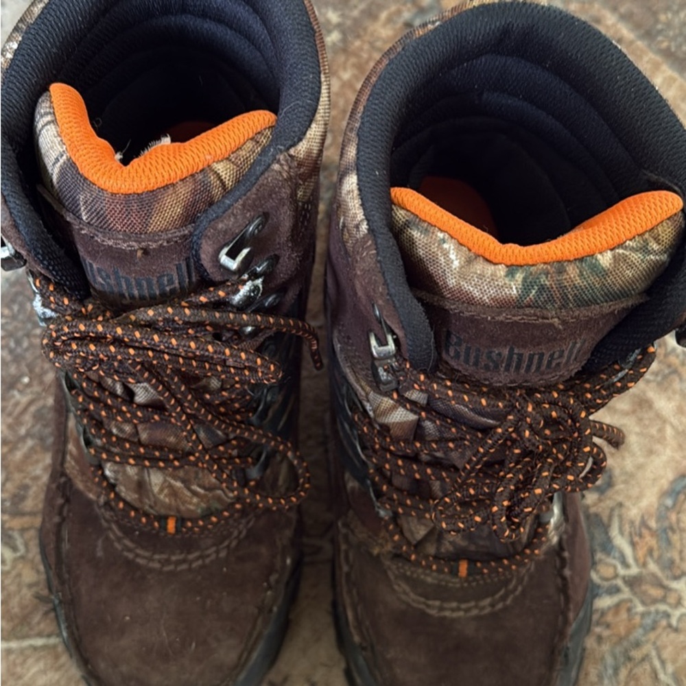 Kids Camouflage Hunting Boots - Brown and Orange